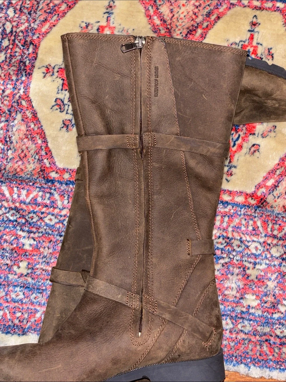 Teva De La Vina Brown Waterproof Leather Mid-Calf Riding Boots